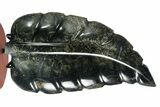 Polished Dark Kambaba Jasper Leaf with Stand - Madagascar #355274-1
